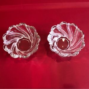 Pair of MIKASA Peppermint Frost Votive Holders